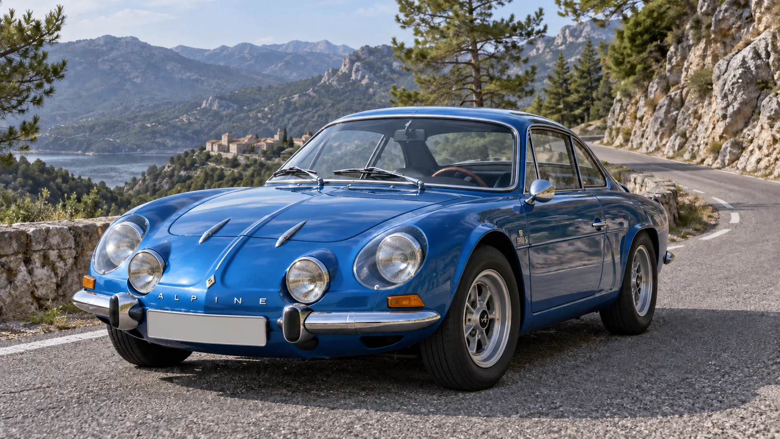 Классическая Alpine A110 Berlinette с узким кузовом.