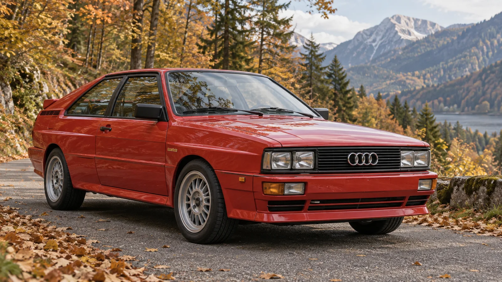 Ранний Audi quattro с длинной колёсной базой и кузовом купе.