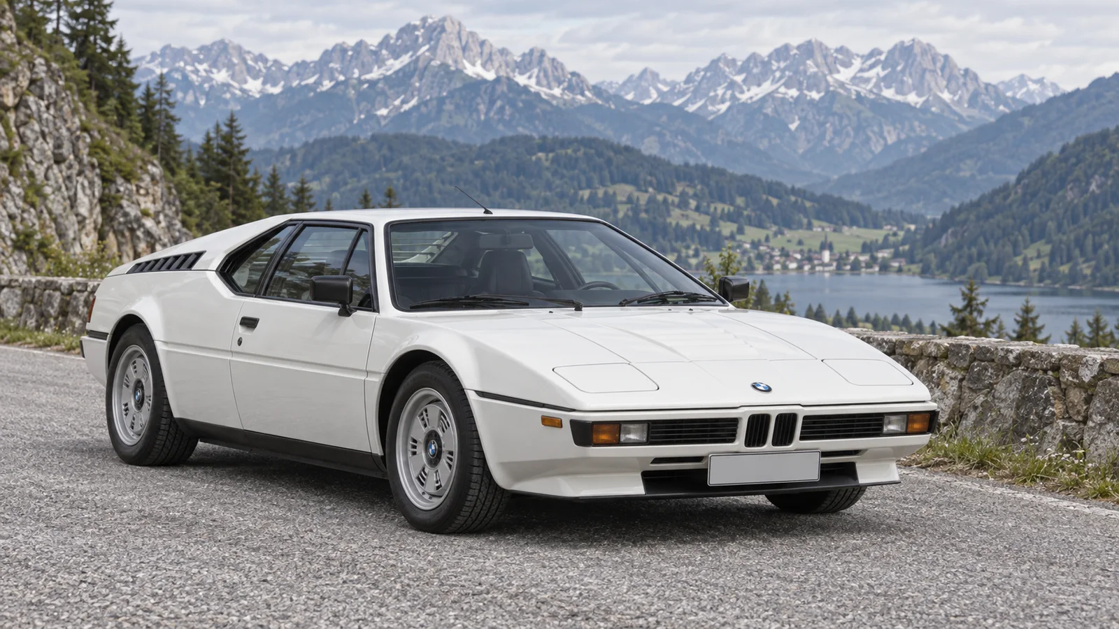 Среднемоторный BMW M1 в дорожном исполнении.