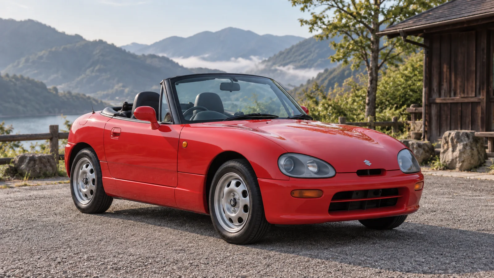 Suzuki Cappuccino с открытым верхом и заводским узким кузовом.