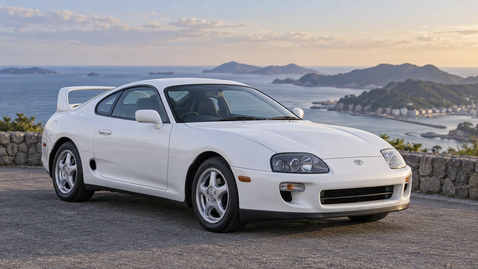 Toyota Supra A80 в кузове купе с заводским задним антикрылом.