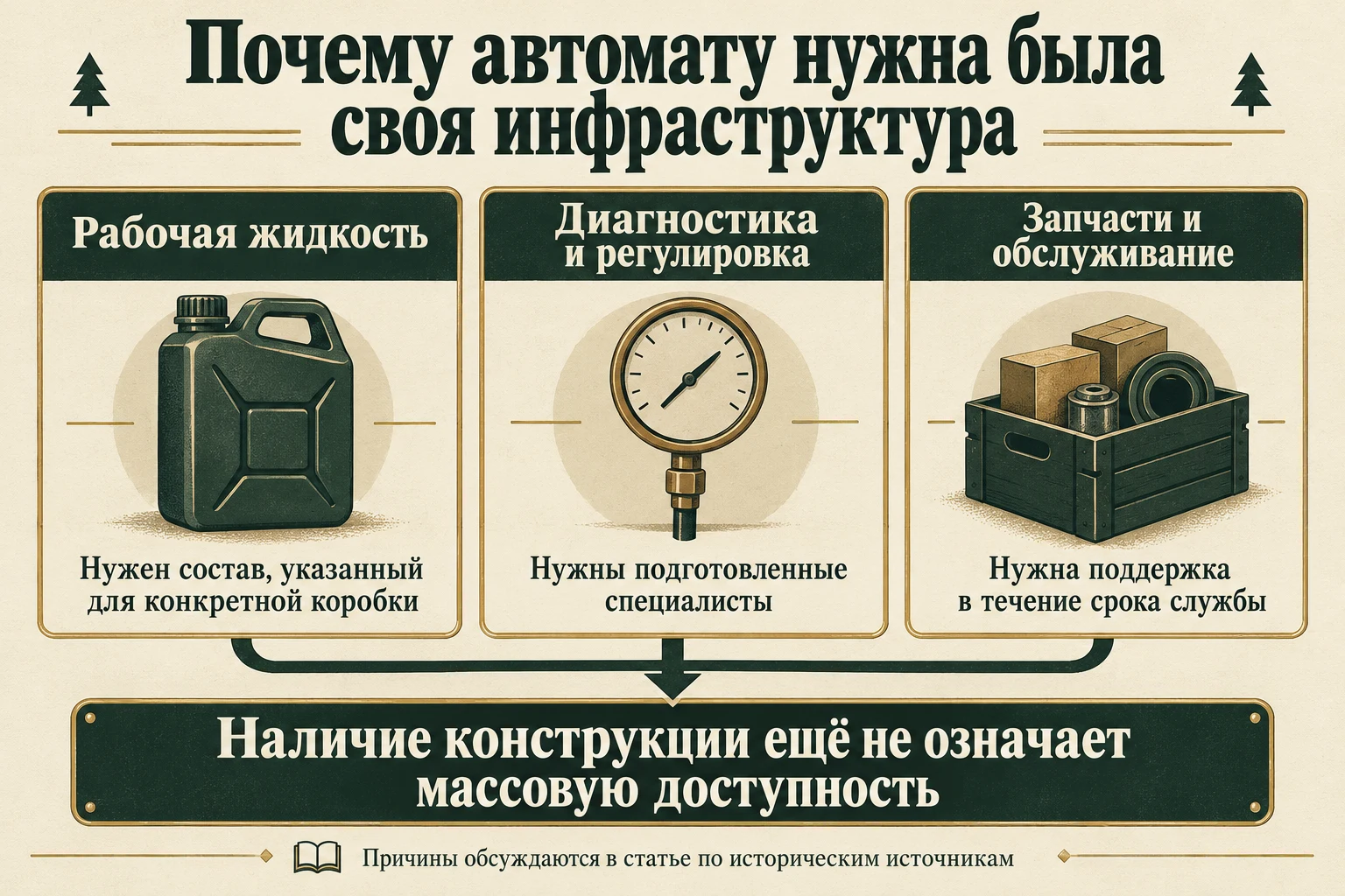 Рабочая жидкость, специалисты и запасные части для обслуживания автомата