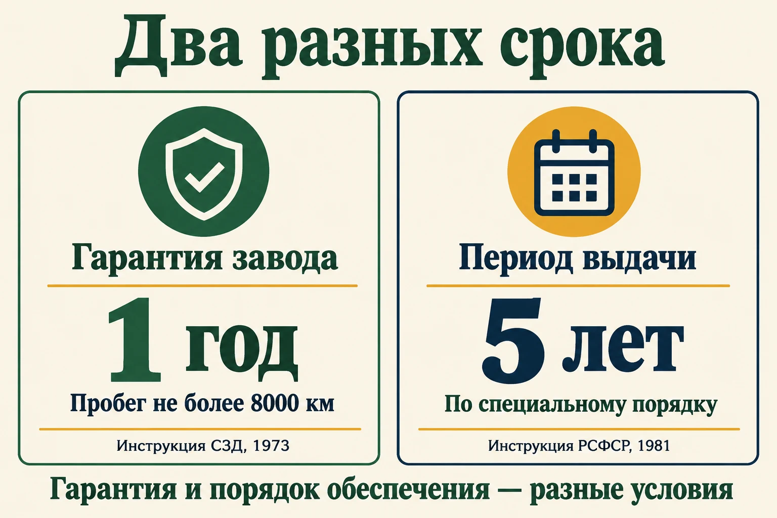 Гарантия С3Д 1973 года и пятилетний порядок предоставления 1981 года