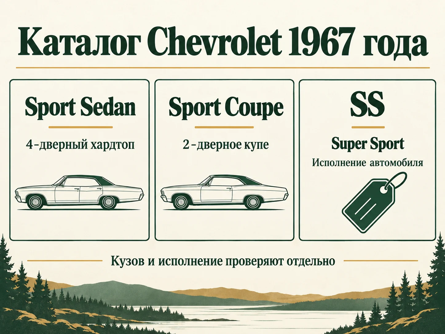 Sport Sedan, Sport Coupe и Super Sport в каталоге Chevrolet 1967 года