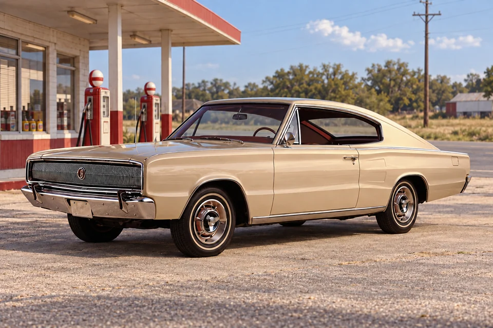 Dodge Charger первого поколения 1966 года с кузовом фастбэк и закрытыми фарами